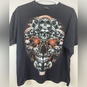CH Gold Series Graphic Shirt XL Black Cotton Skull Of Skulls Casual Men